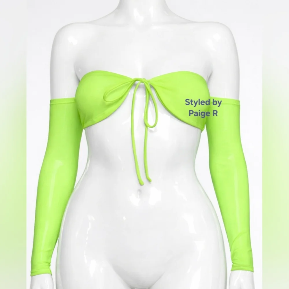 ⛱️NWT SKIMS Neon Green long sleeve Bikini Swim Shirt Top XXL 2X